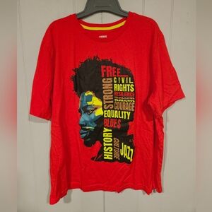 Black History Month T-Shirt Men's XL Red Short Sleeve Graphic Print Civil Rights